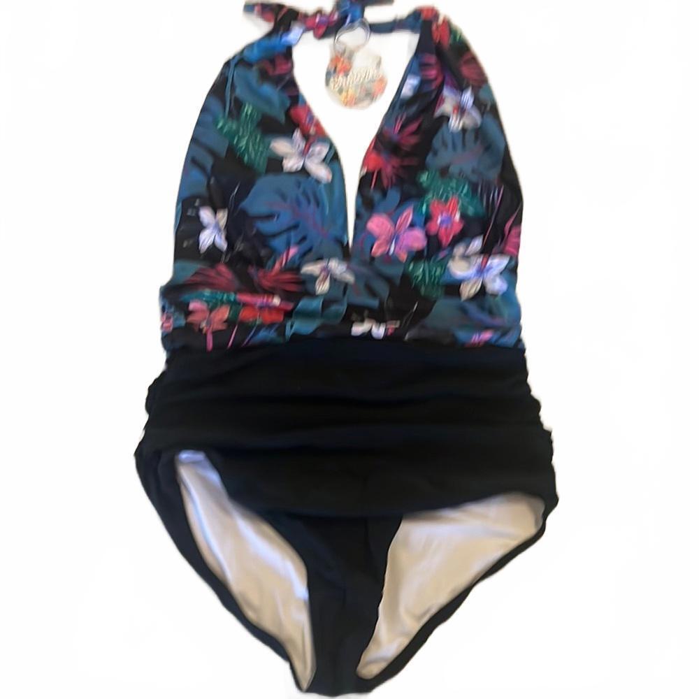 Stylish Floral One-Piece Swimsuit - Medium‎
